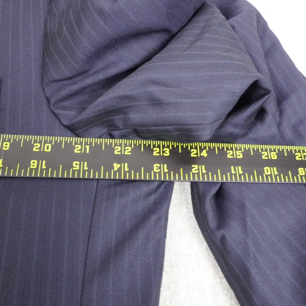 Jos A. Bank Blazer Mens 46L Blue Pinstriped Gold 100% Wool CentoCinquanta 150 - Picture 6 of 11